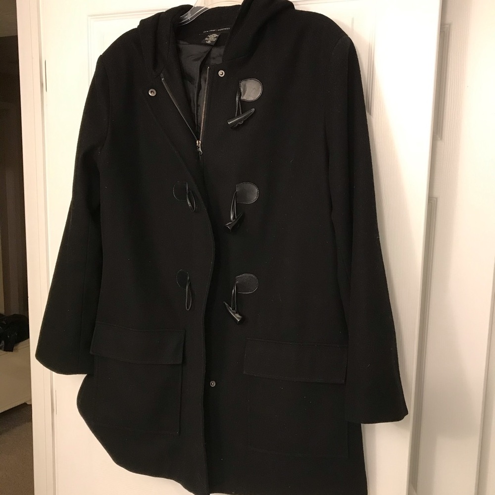 Wool And Polyester Black Coat - image 1